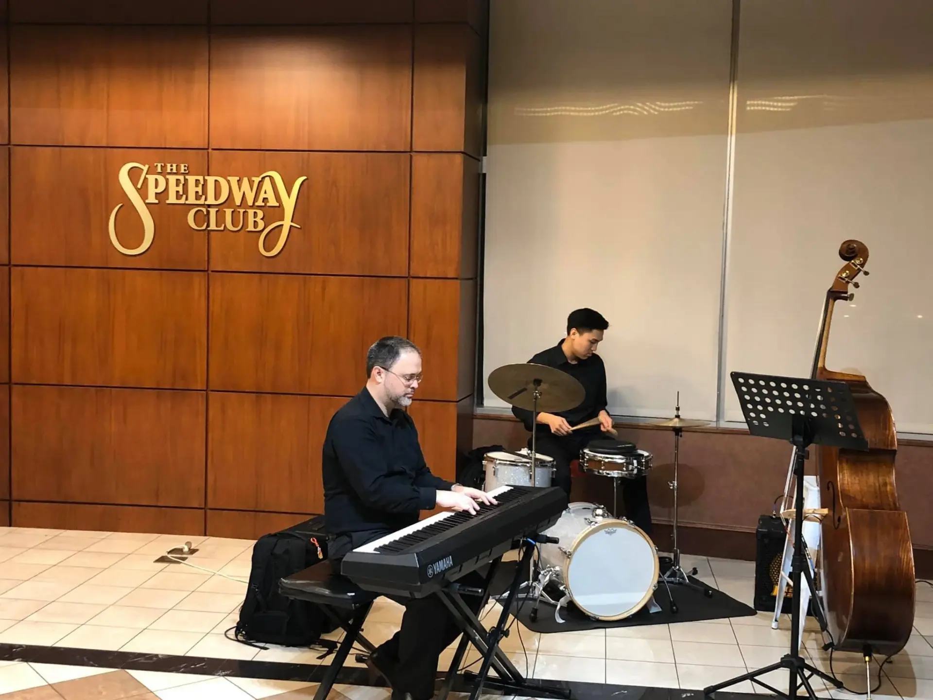 JMS Jazz trio performing at The Speedway Club